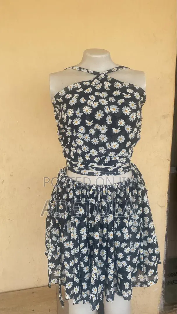 Adjustable Skirt With Halterneck Backless Top