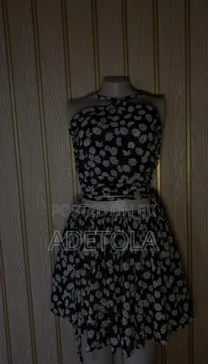 Adjustable Skirt With Halterneck Backless Top