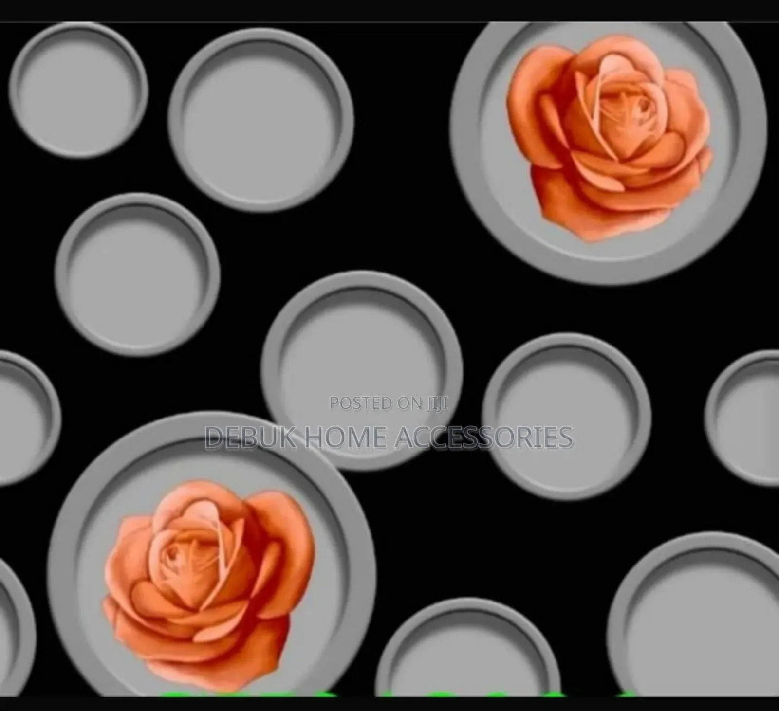 White and Green 3d Floral Wallpaper
