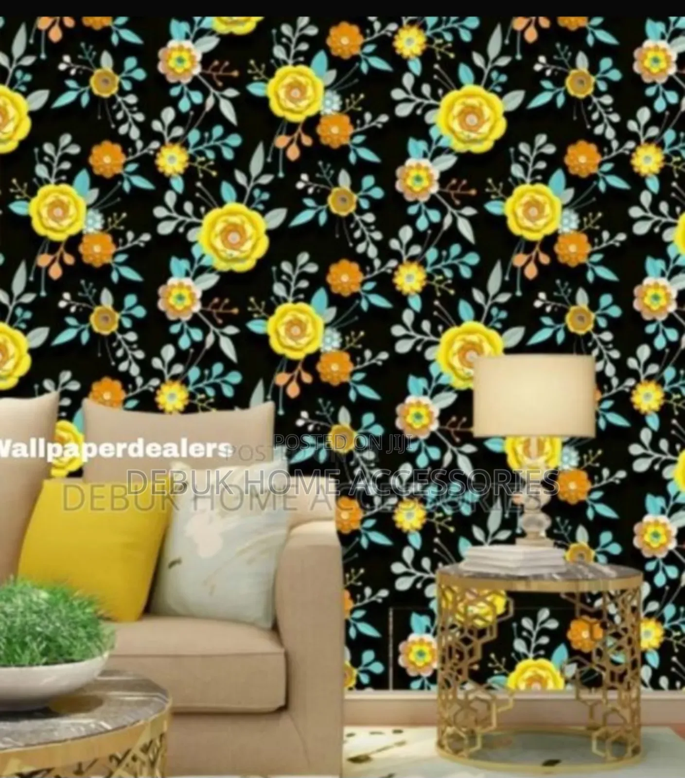 White and Green 3d Floral Wallpaper