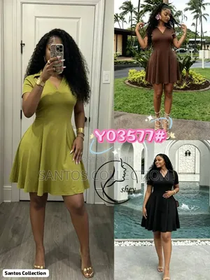 Elegant v - Neck Skater Mini Dress