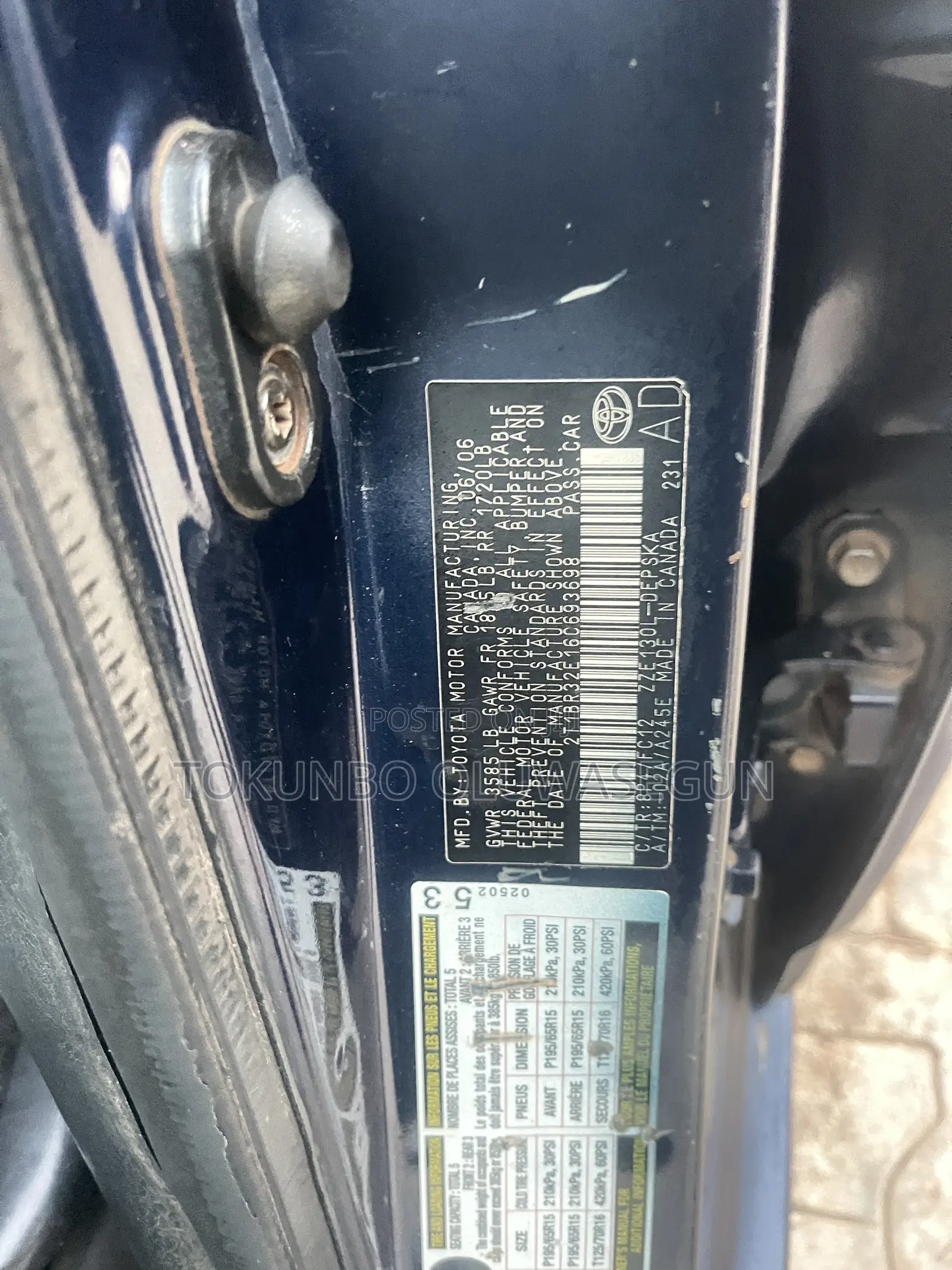 Toyota Corolla 2006 Blue