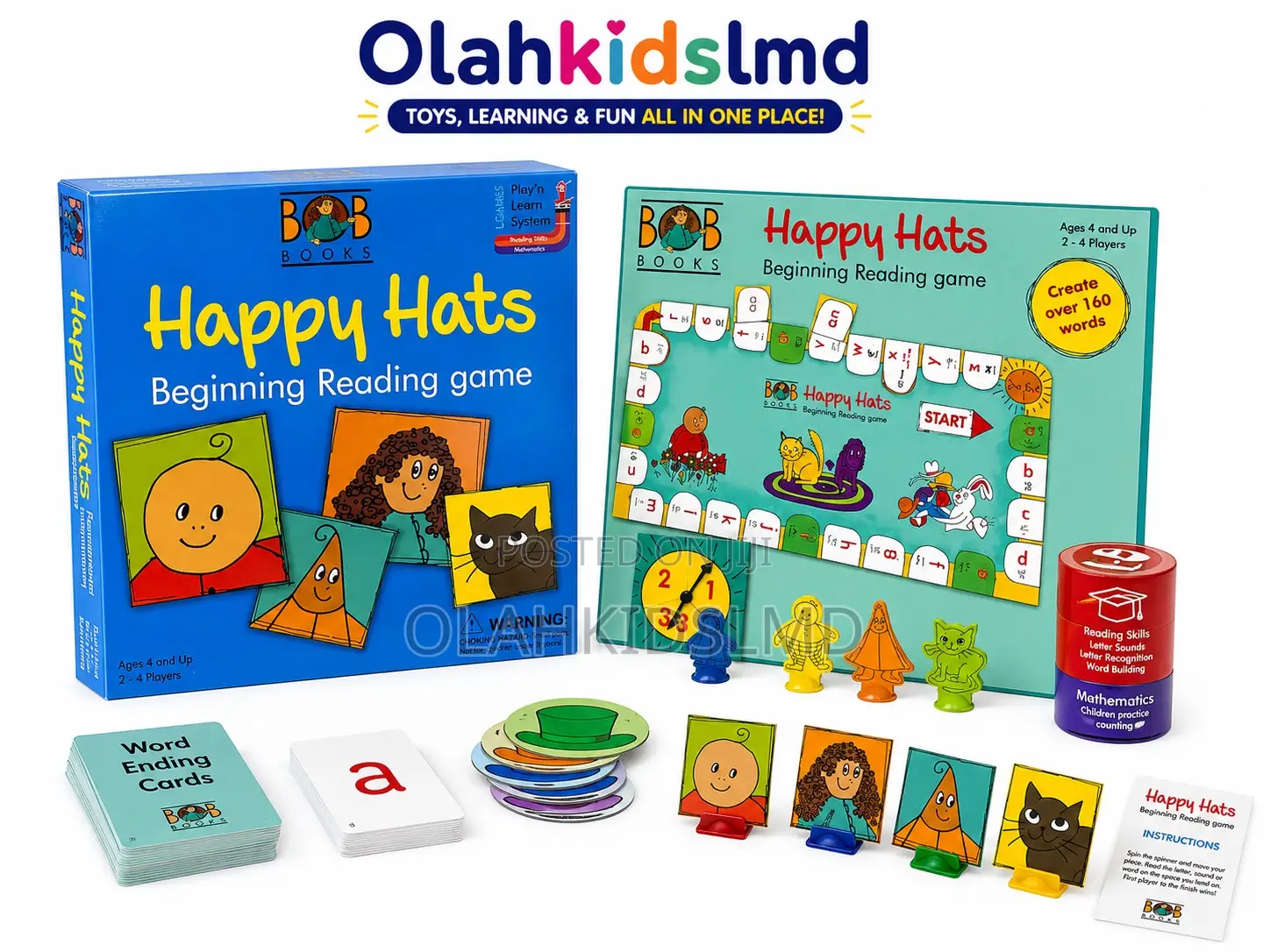 Happy Hats Beginning Reading Educational Board Game for Kids 4+