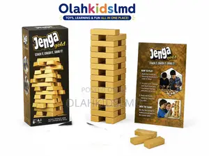 Jenga Gold Luxury Stacking Balance Game for Kids Adults