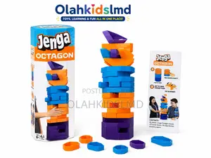 Jenga Octagon Color Tower Balance Game for Family Fun