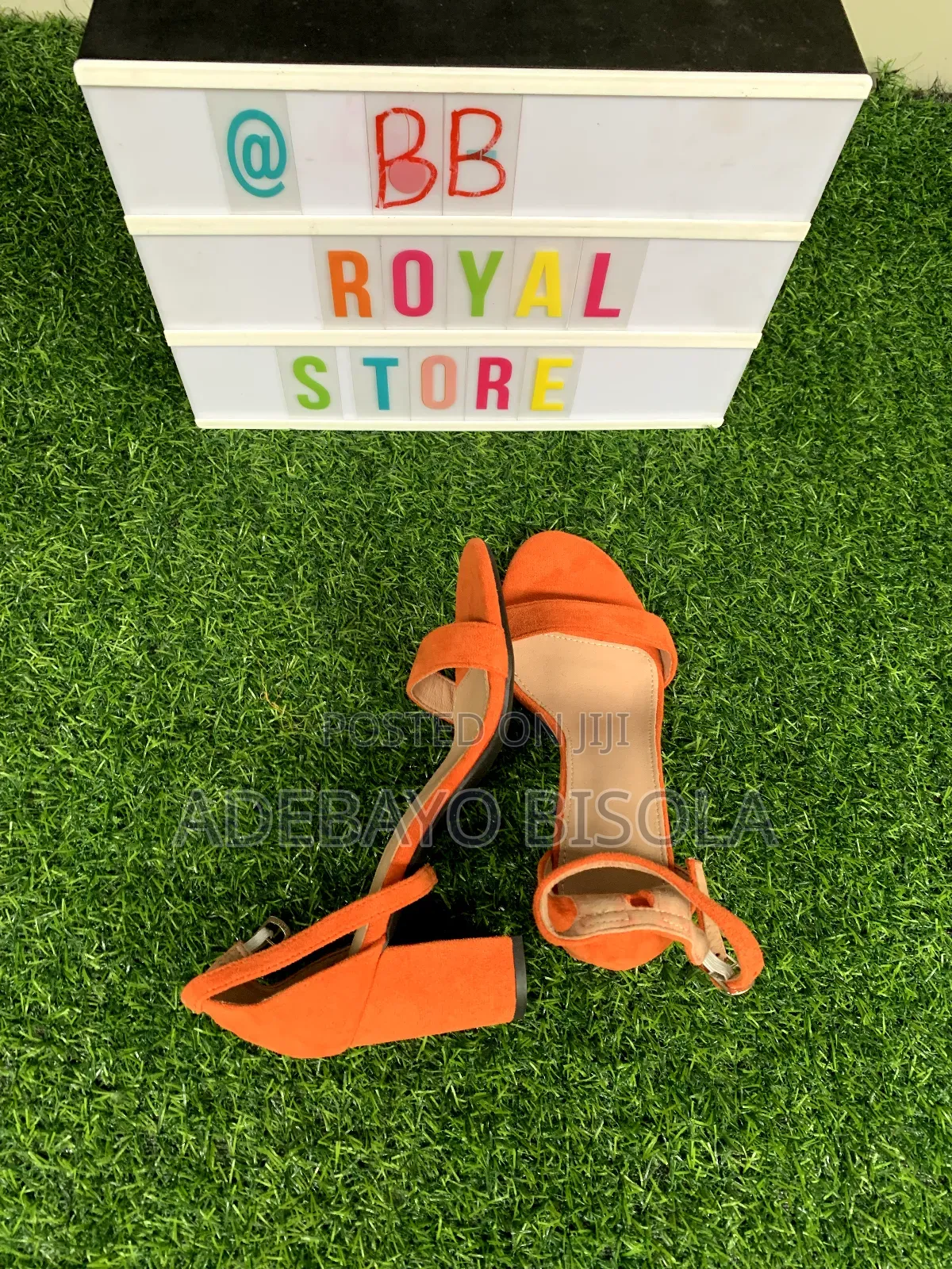Size 36/37 Orange Chunky Heels