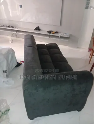 Luxury 3-Seater Sofa Chair – Dark Grey Velvet Couch