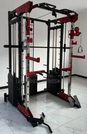 Multifunctional Commercial Smith Machine With a Cable Crossover,