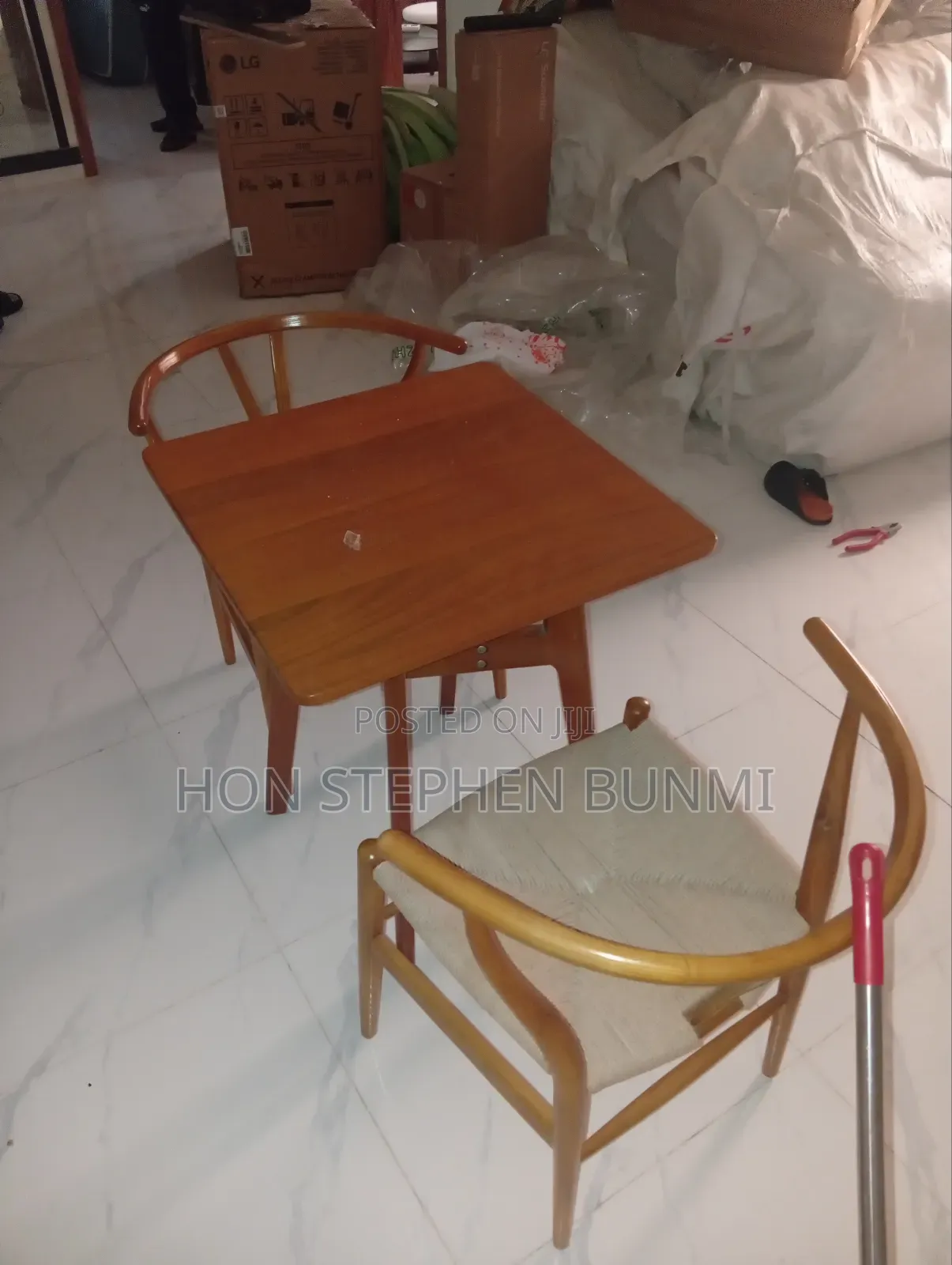 Modern Wooden Dining Table Set With 2 Chairs