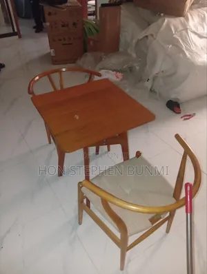Modern Wooden Dining Table Set With 2 Chairs