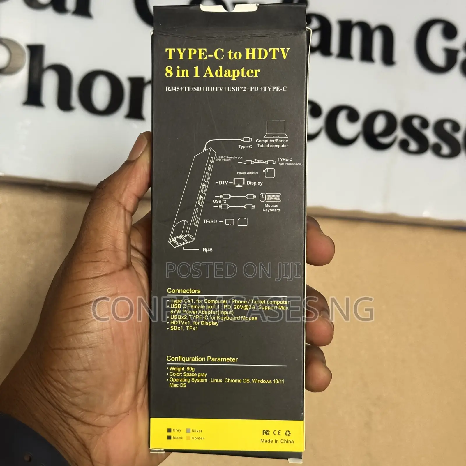 Type C to HDTV 8 in 1 Multifunctional Adapter Docking Station