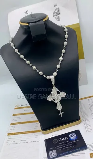VVS Moissanite Diamond Rosary Pendant With Round Ball Necklace