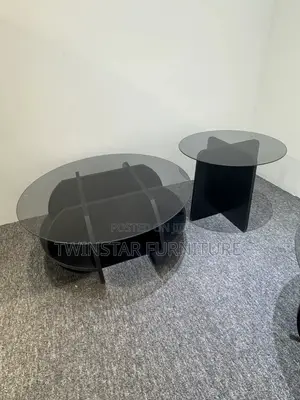 New Modern Glass Top Centre Table With Side Stool