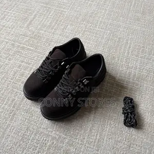 Cop the Shearling Suede Lugged Sole Hiking Boots in Black and Brown