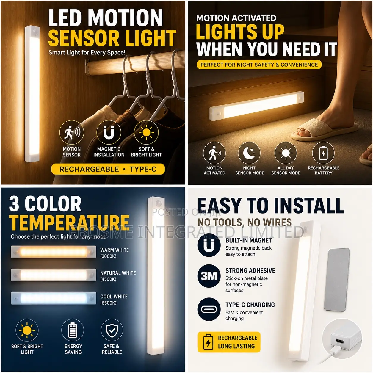 Rechargeable Led Motion Light 20cm