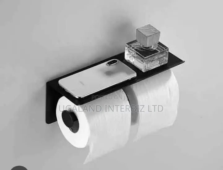Modern Toilet Paper Holder With Top Shelf