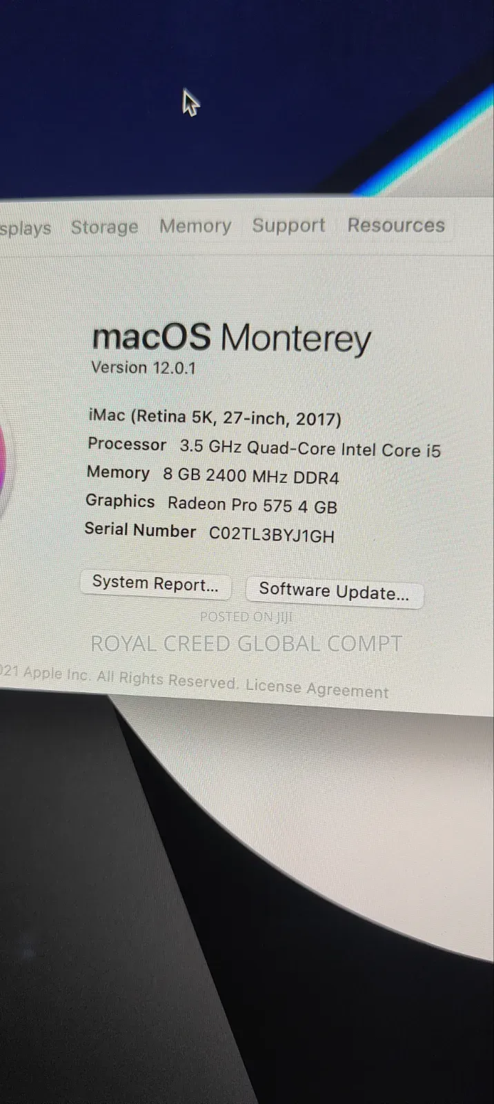 Desktop Computer Apple iMac 32GB Intel Core i5 SSD 1T