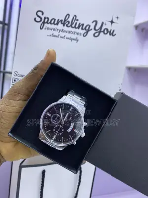 Stainless Steel Geneva Quartz Watch for Men