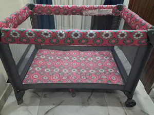 Floral Design Baby Cot Pink and Grey 0 to 36months