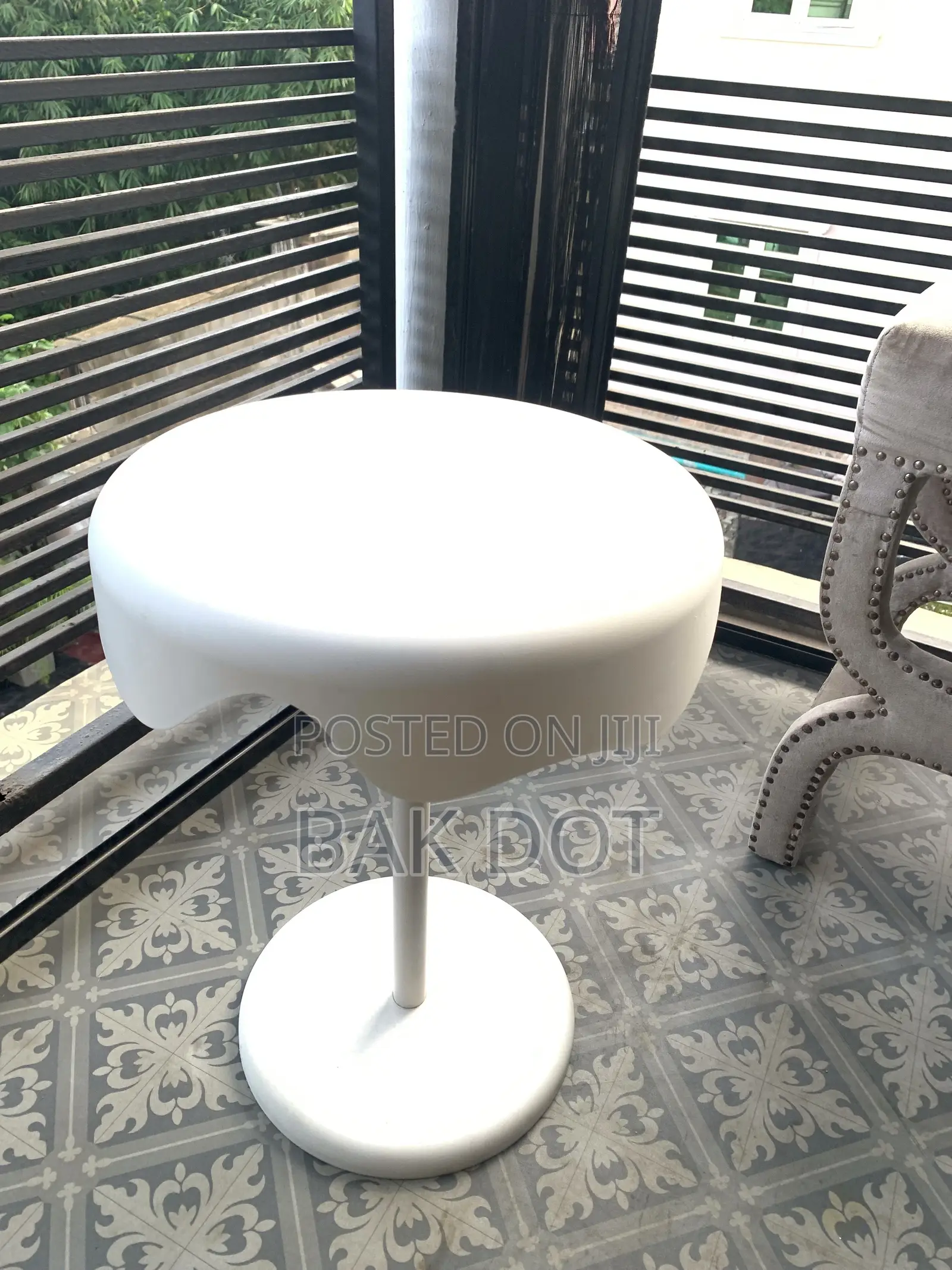 Modern Minimalist White Pedestal Side Table