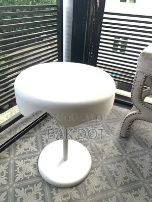 Modern Minimalist White Pedestal Side Table