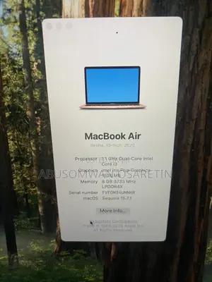 Laptop Apple MacBook Air 2020 8GB Intel Core i3 HDD 256GB