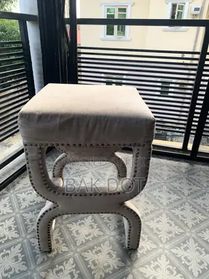 Elegant Velvet Accent Stool With Nailhead Trim