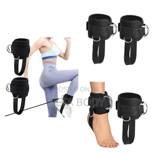 Adjustable Ankle Strap With Foot Strap for Cable Machine (Both Legs)