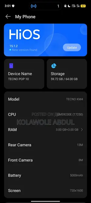 Tecno Pop 10 64 GB Gray