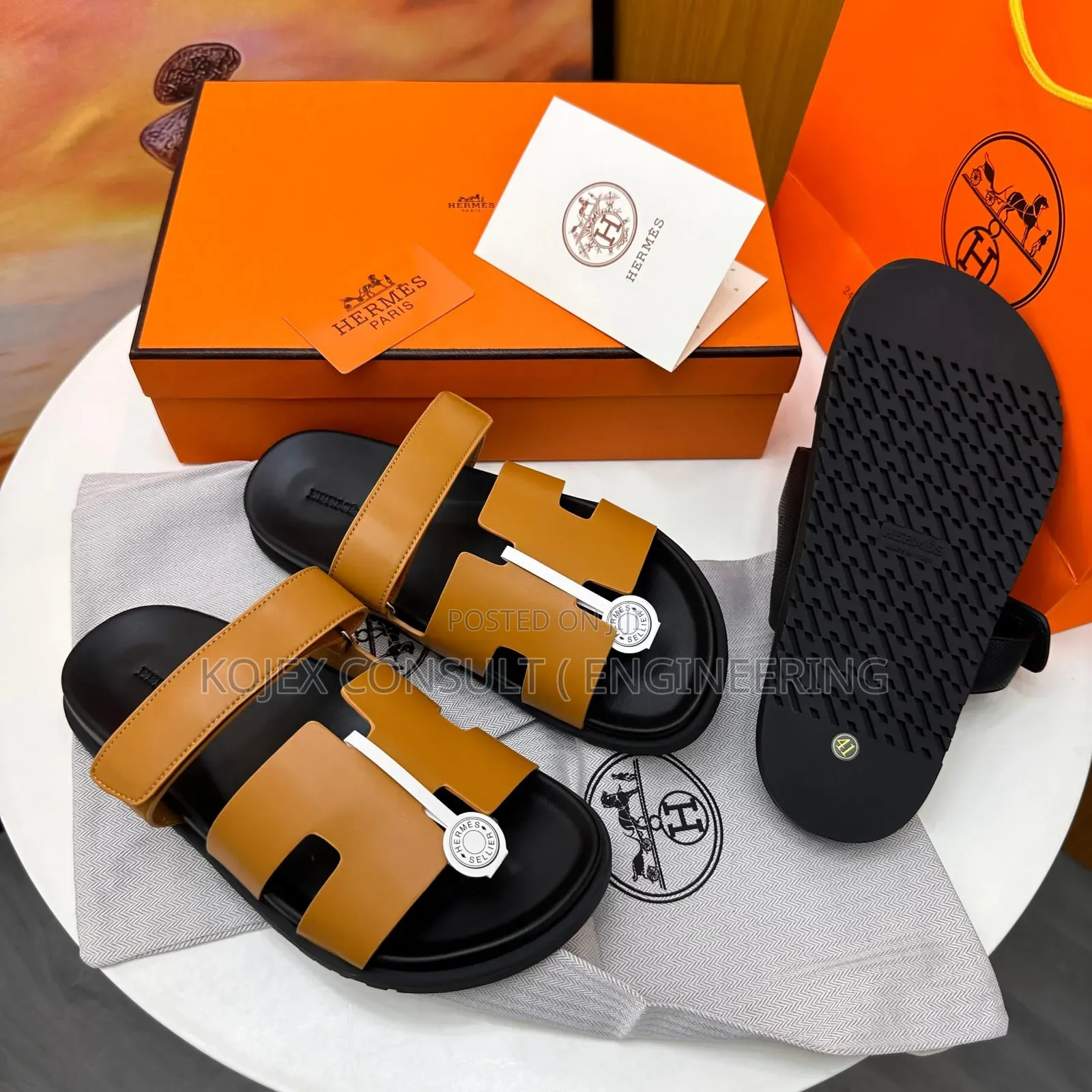 Hermes Men Leather Sandals and Slides