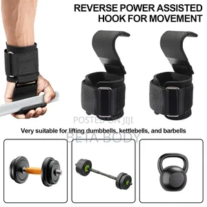 Heavy Duty Wrist Straps Deadlift Gym Weightlifting Hooks (1pair)