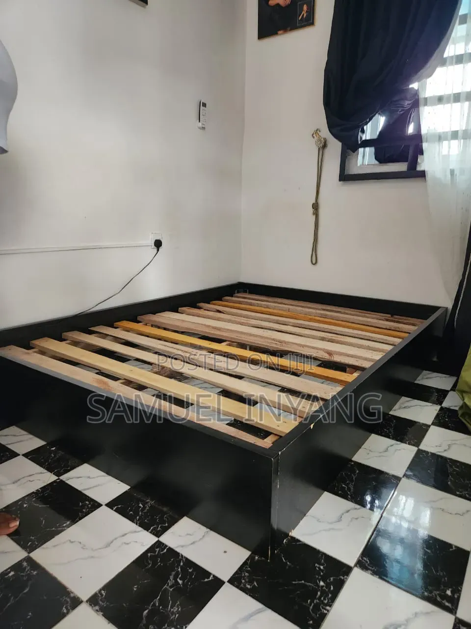 Bed Frame and Floor.