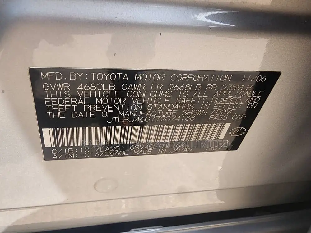 Lexus ES 350 2008 Silver