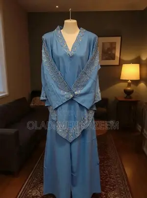 One Set of 2 Pieces With Scarf of a Quality Abaya Material