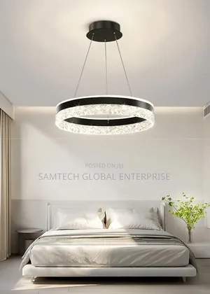Luxury Crystal Ring Led Chandelier – Modern Gold Pendant Light