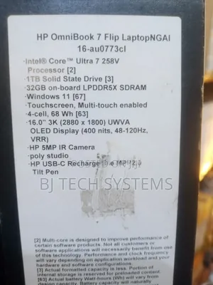 New Laptop HP OmniBook 7 16" 32GB Intel Core Ultra 7 SSD 1T
