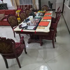 Turkish Dinning Table With 8 Chairs With Marble Top