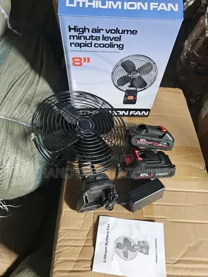 Cordless Lithium-Ion Rechargeable Fan Kit, With Double Battery