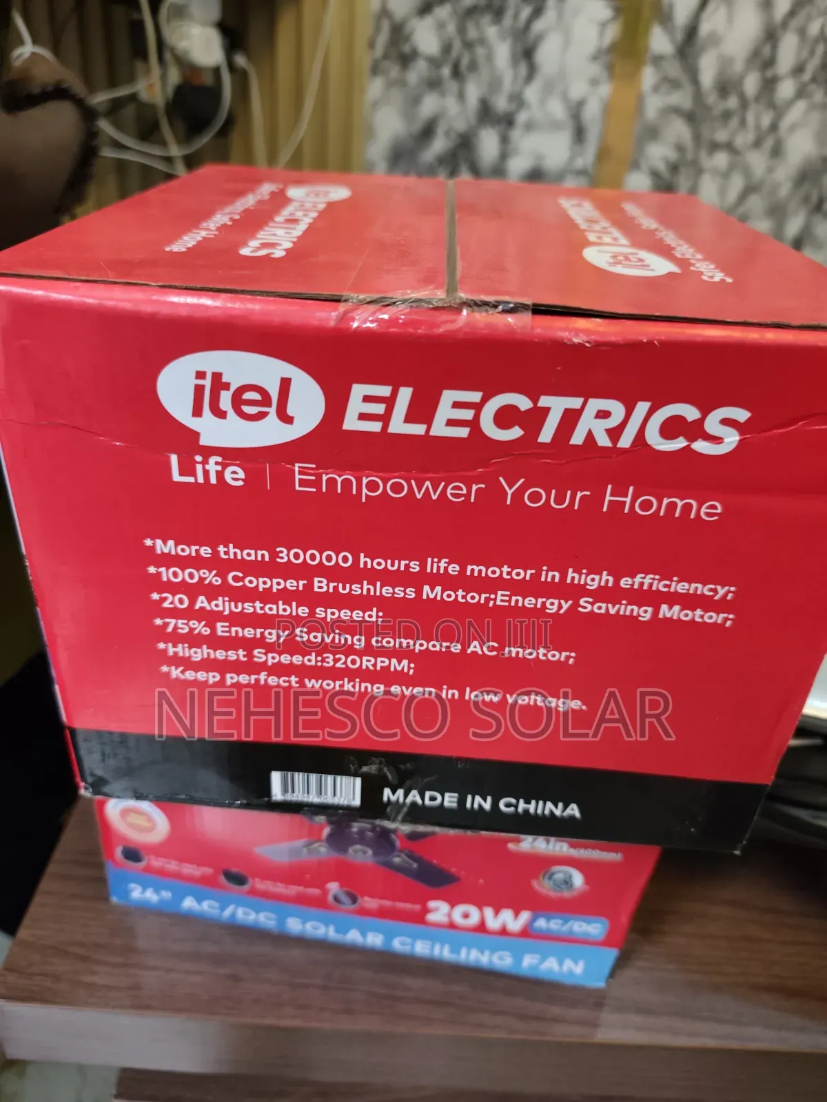 Itel 56" Ac/Dc Solar Ceiling Fan