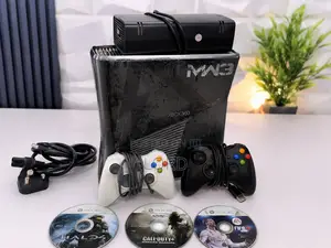 Xbox 360 Slim 124gb + 6 Games + 3 Discs - Fully Working