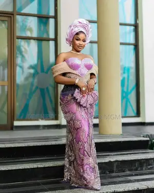 Luxury Lilac Sweetheart Engagement Dress With Gold Embroidery