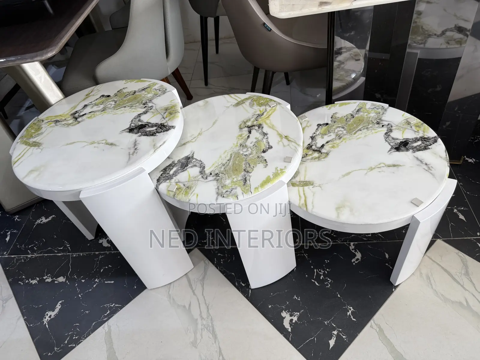 Luxury 3-in-1 Nesting Coffee Table | Modern Marble Top Center Table