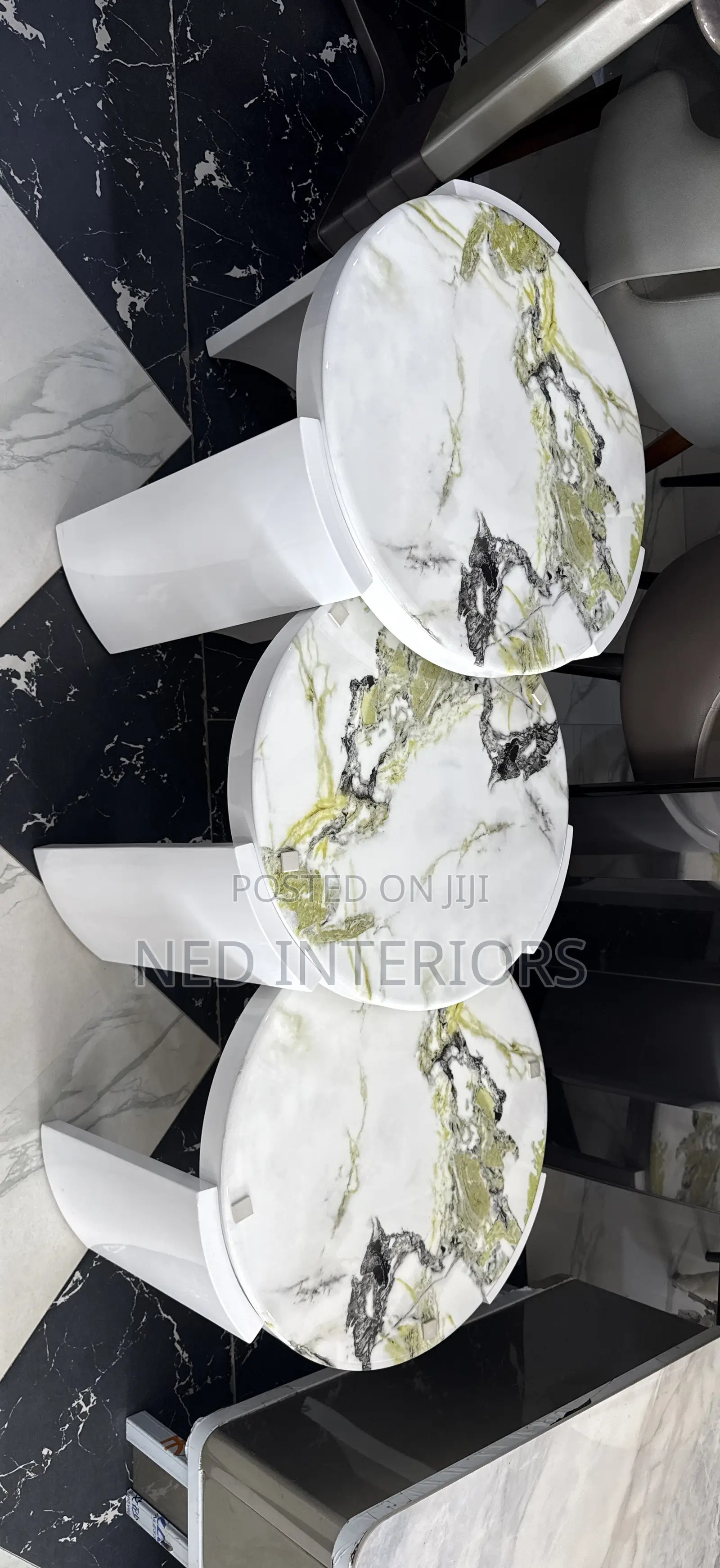 Luxury 3-in-1 Nesting Coffee Table | Modern Marble Top Center Table