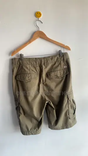 Quality Men's Cotton Cargo Combat Shorts - Olive Green