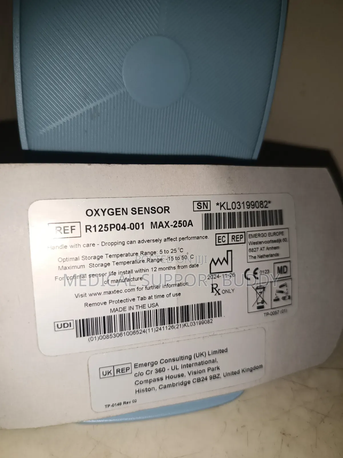 Max-250a Oxygen Sensor Ref R125p04-001