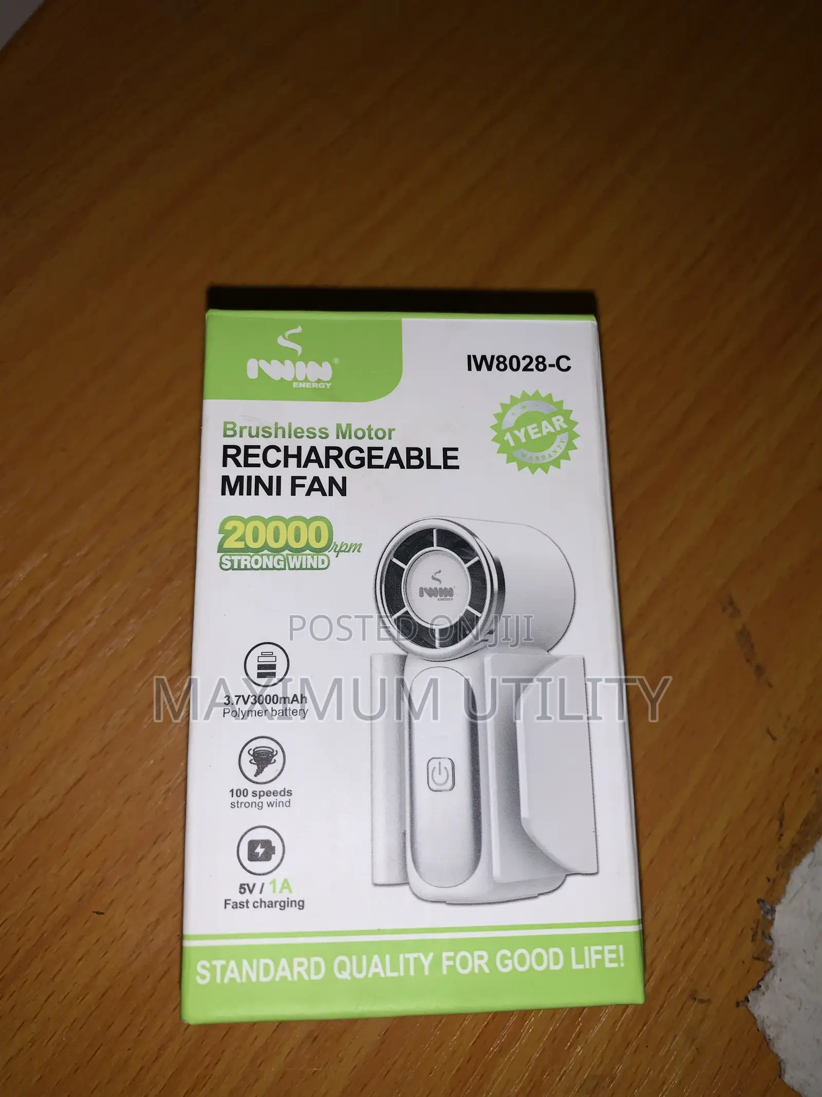Iwin Hand Held 3000watts Rechargeable Fan