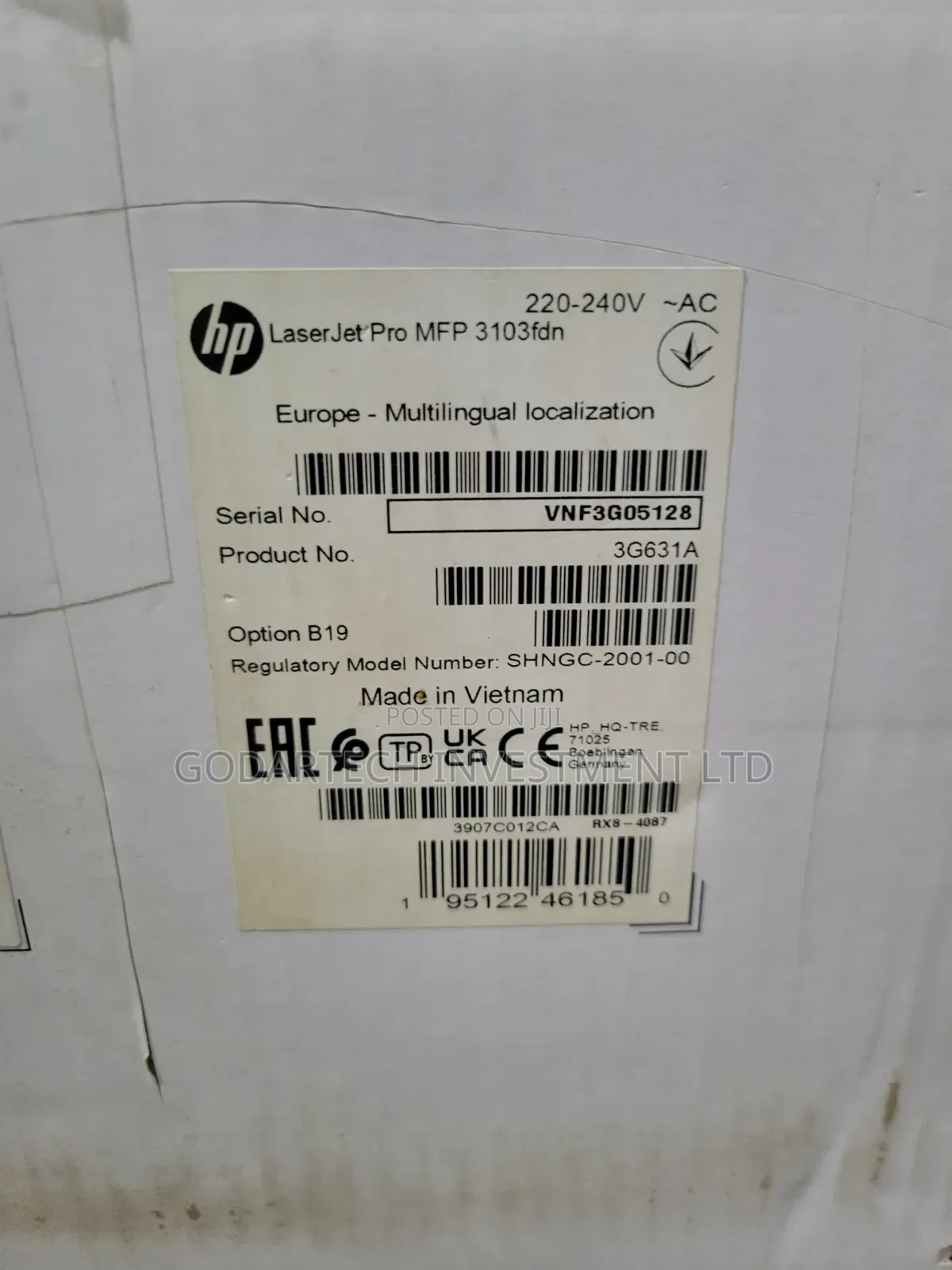 Hp Laserjet Printer MFP 3103fdn