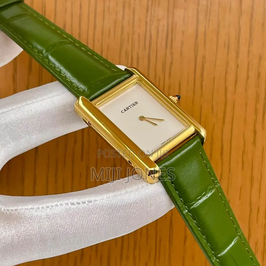 Tank Leather Flat Dial Leather Watch