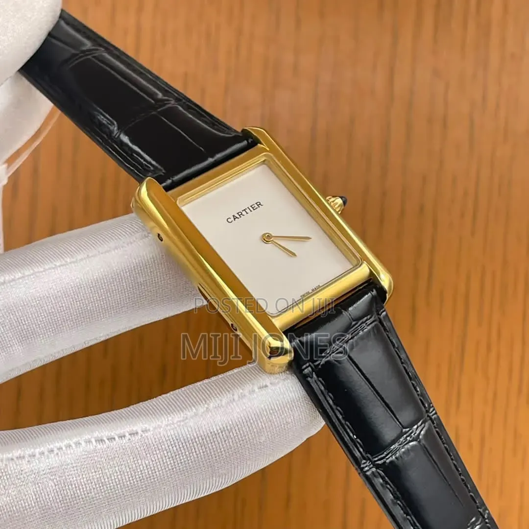 Tank Leather Flat Dial Leather Watch