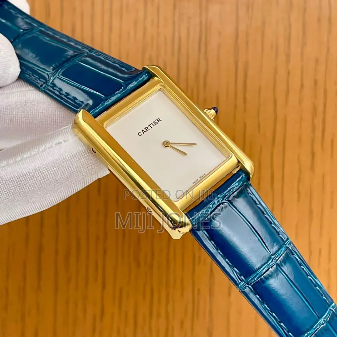 Tank Leather Flat Dial Leather Watch